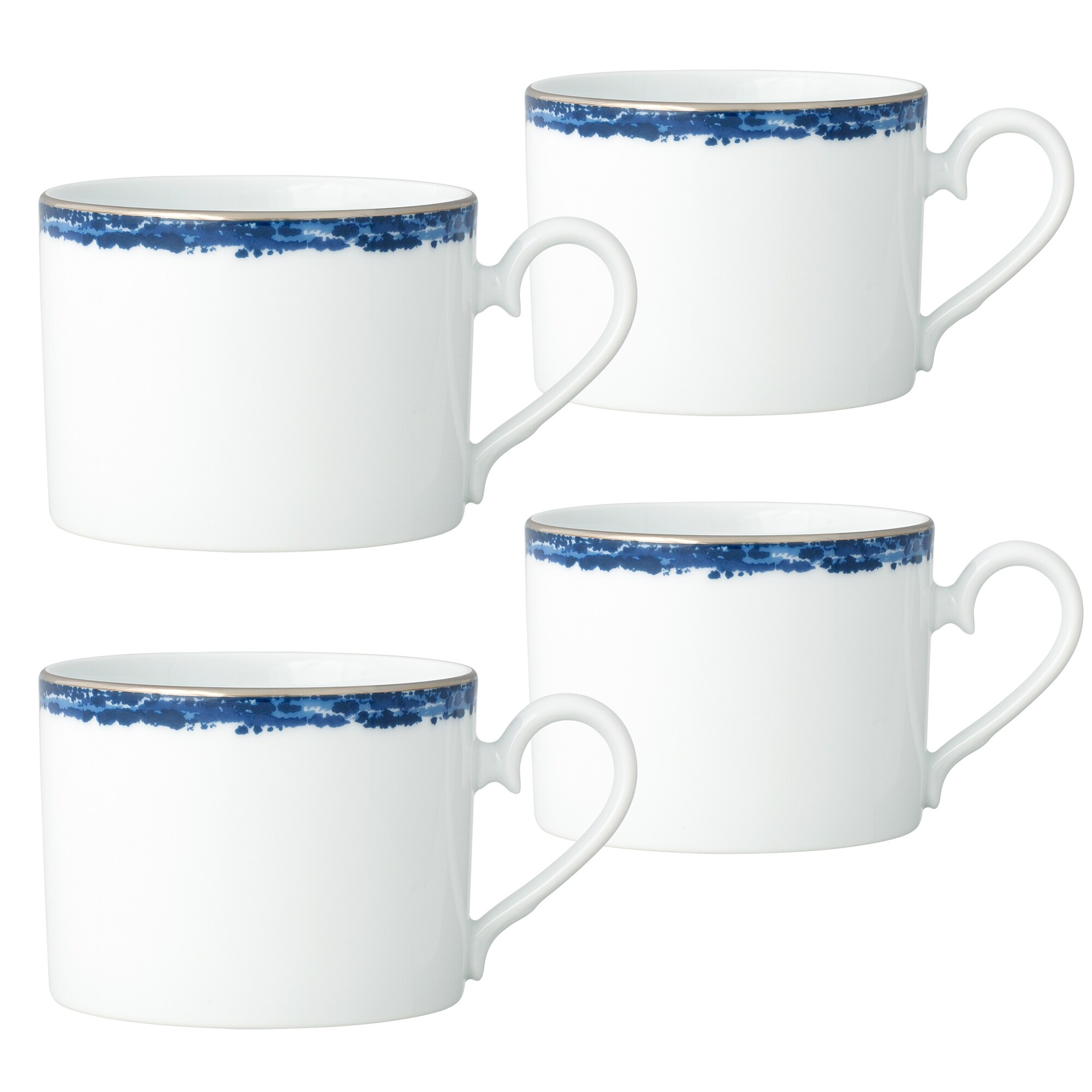 Noritake Rill Set Of 4 Tea Cups, 8 Oz.