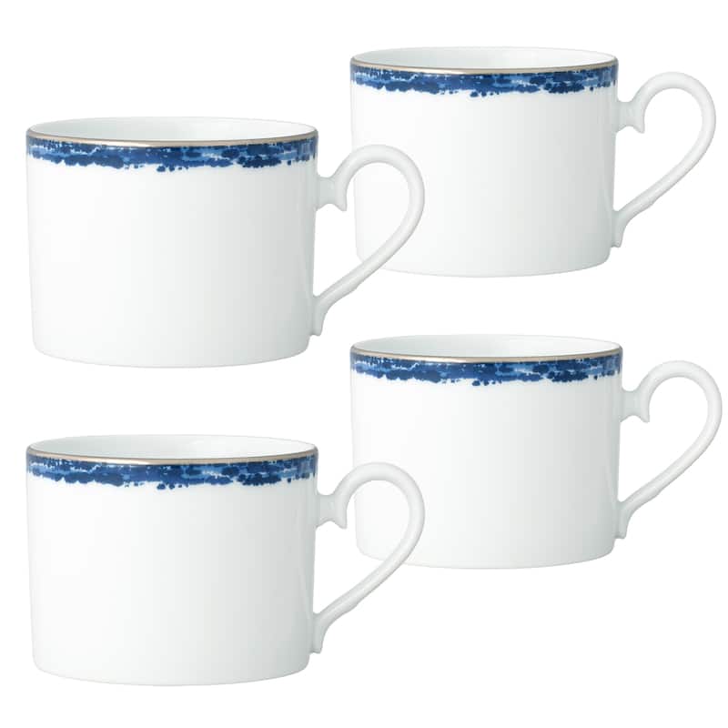 Noritake Rill Set Of 4 Teacups, 8 oz. - Blue
