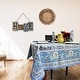 preview thumbnail 25 of 26, Luxuriant Floral Cotton French Country Tablecloth Collection 72 x 72 In - Blue