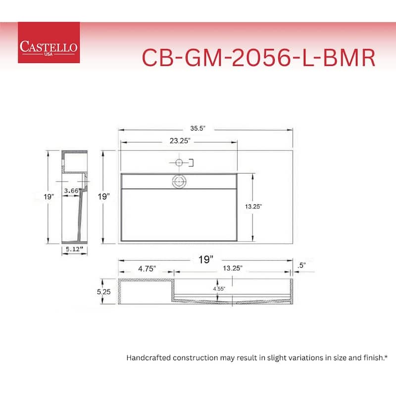 Juniper Stone Solid Surface Wall-Mounted Vessel Sink