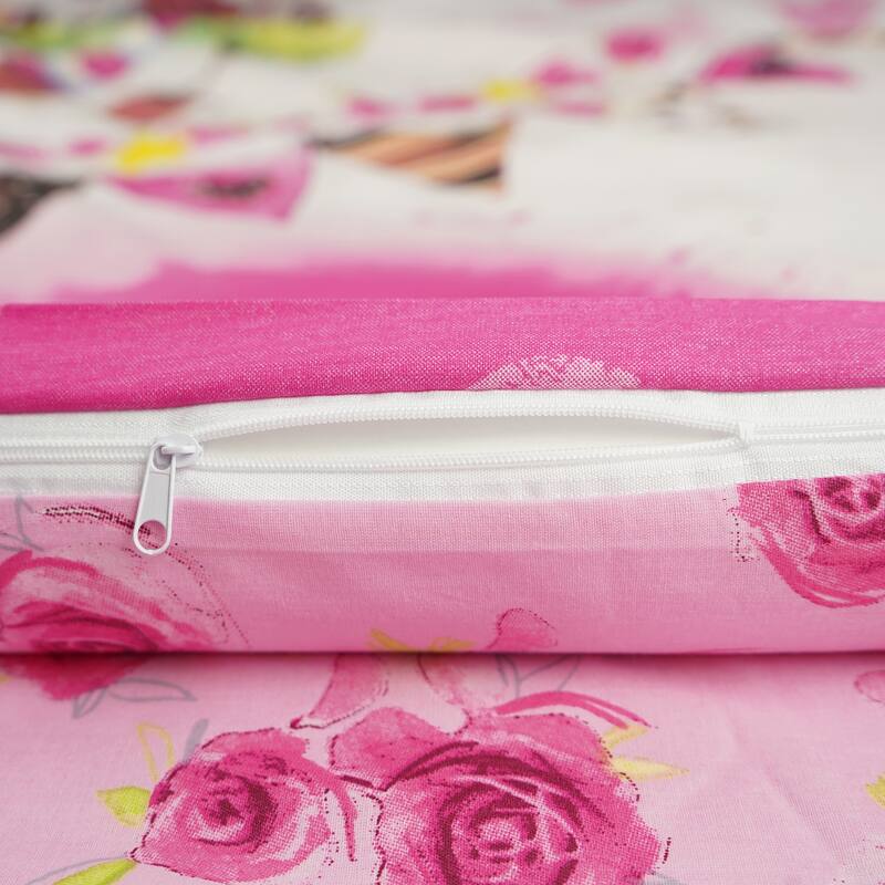SUSSEXHOME Duvet Cover Set, 1 Duvet Cover, 1 Fitted Sheet and 2 Pillowcases | Pink, Hypoallergenic