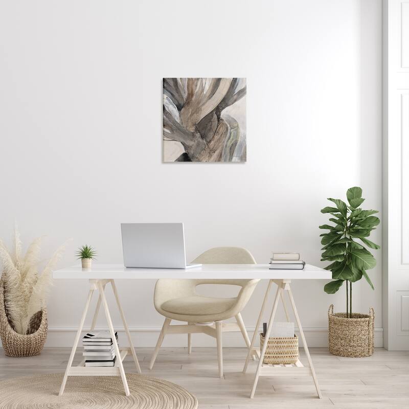 Stupell Twisted Driftwood Abstract Tree Bark Brown Neutral Canvas Wall Art