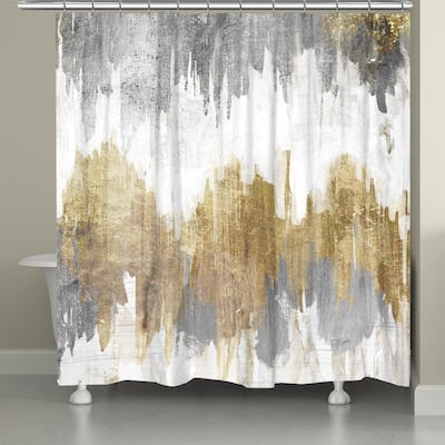 Painted Abstract Stripes Shower Curtain