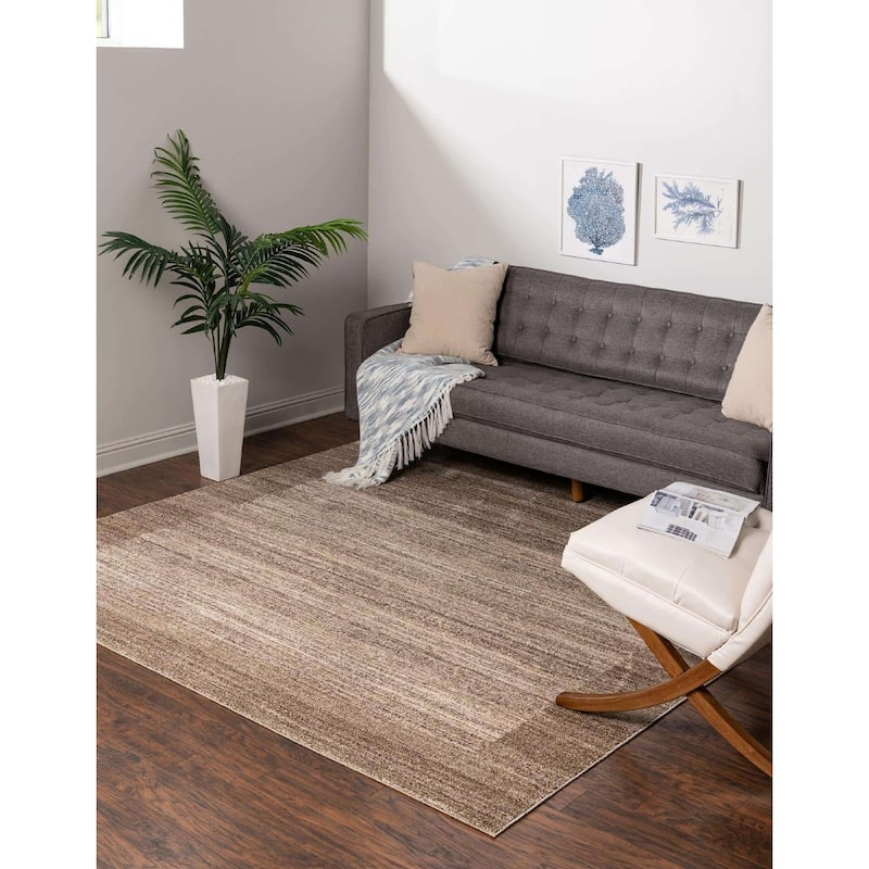 Contemporary Weby Collection Area Rug - 8' Square - Beige