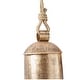 preview thumbnail 20 of 77, Gold, Gray, Bronze, Black or Red Metal Tibetan Inspired Decorative Cow Bells with Jute Hanging Rope (Set of 3)