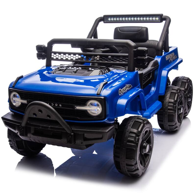 12V Kids Ride On 6-Wheel electric truck car W/Parents Control,Six-Wheel Suspension,Four motors,Power display,Searchlight