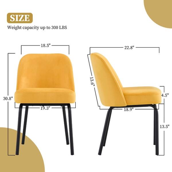dimension image slide 1 of 4, Ivinta Upholstered Dining Chair Sets of 2, Mid Century Modern Side Chairs with Spring