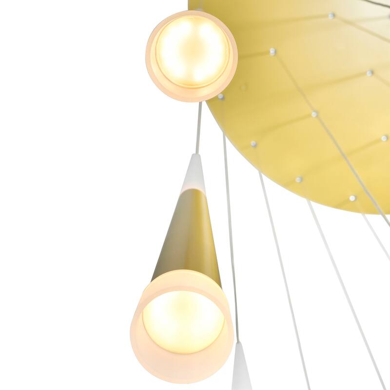Andes LED Multi Light Pendant With Satin Gold Finish - Satin Gold