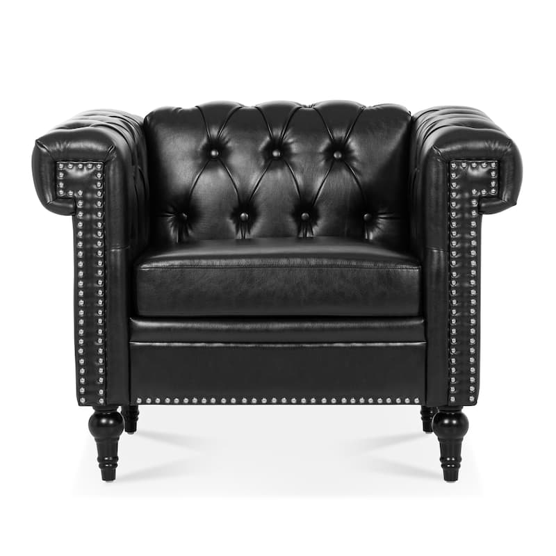 1 Seater Sofa For Living Room,Soft PU leather fabric, easy to clean