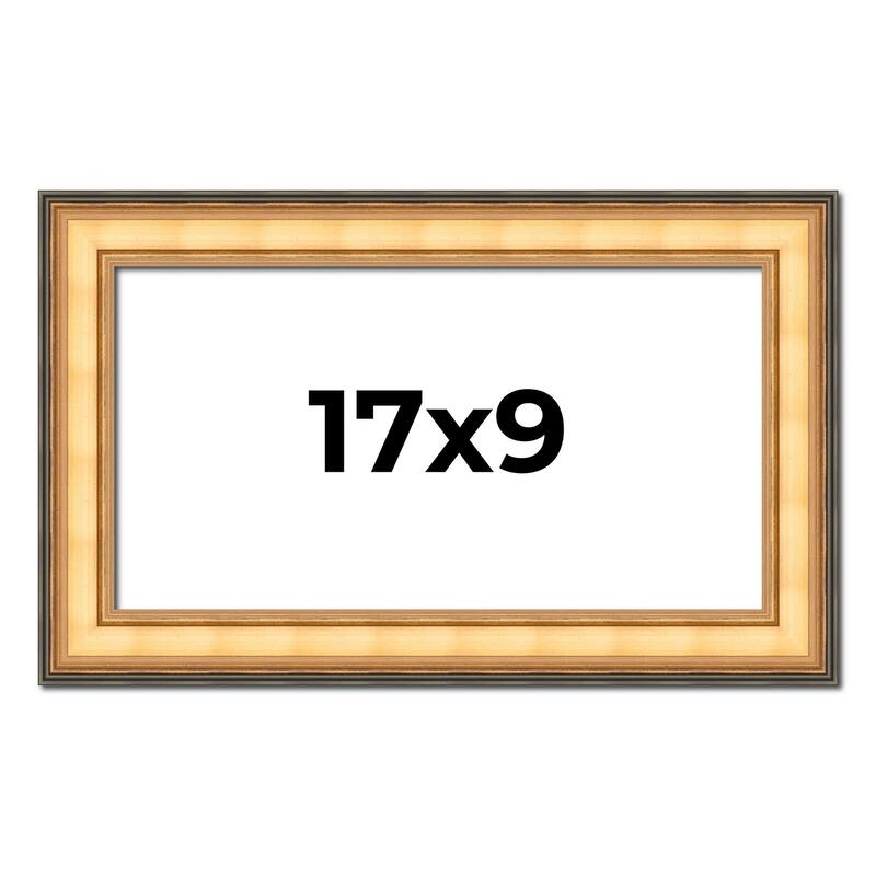17x9 Frame Gold Plein Aire Solid Wood Picture Frame Width 2 Inches |
