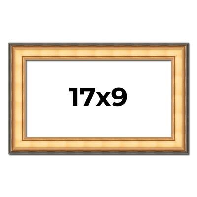 17x9 Frame Gold Plein Aire Solid Wood Picture Frame Width 2 Inches |