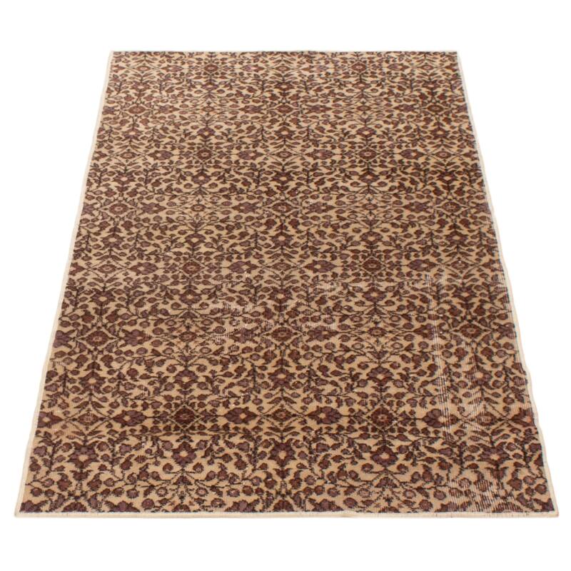 ECARPETGALLERY Hand-knotted Melis Vintage Cream Wool Rug - 3'9 x 6'9