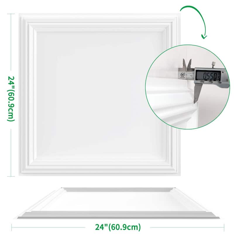 Art3d 12pcs PVC 3D Wall Panels Ceiling Tiles 24"x24" Cover 48 Sq.Ft.