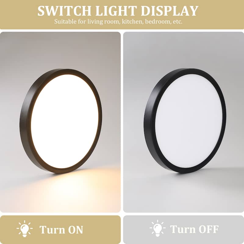 Modern 9.06-inch Round LED Flush Mount Ceiling Lighting for Hallway Bedroom