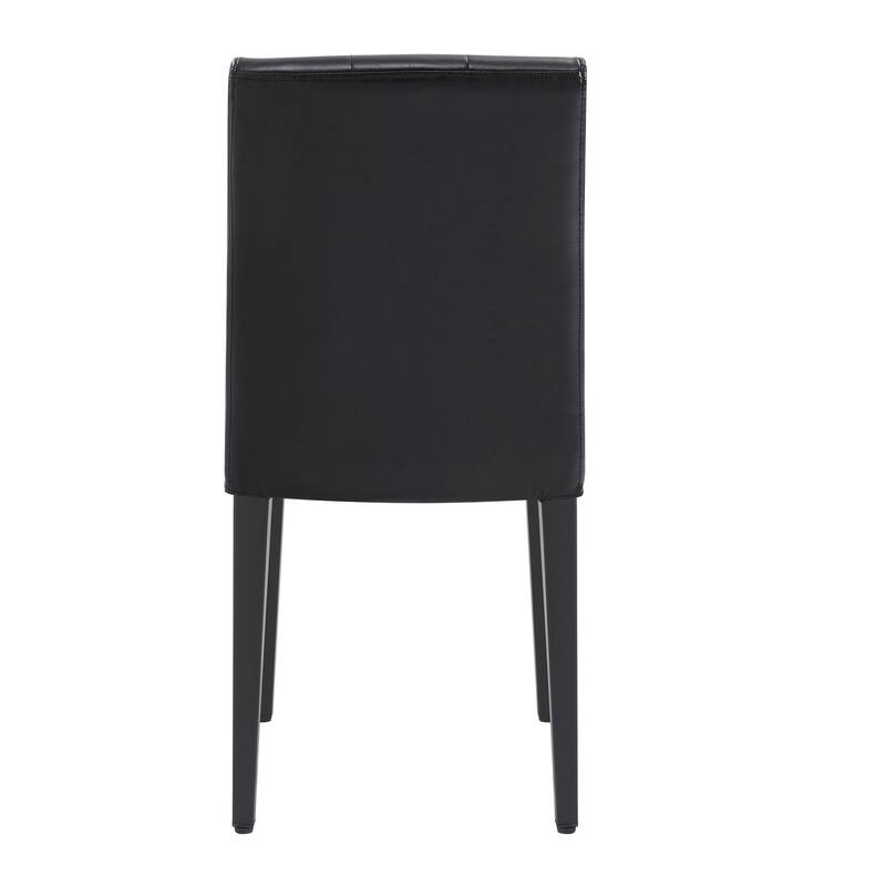 Faux Leather Dining Chairs with Button Tufted Backrest, Set of 2