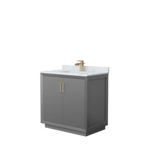 Strada 36-Inch Single Vanity Set, Carrara Marble Top