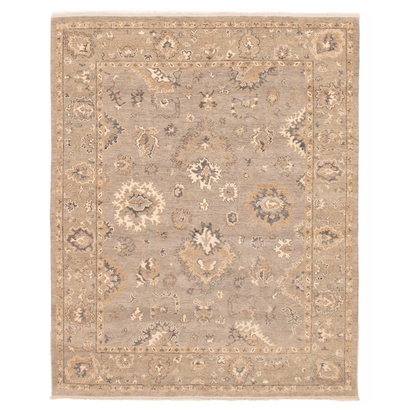 ECARPETGALLERY Hand-knotted Oushak Grey Wool Rug - 8'0 x 9'10 - Grey - 8'0 x 9'10