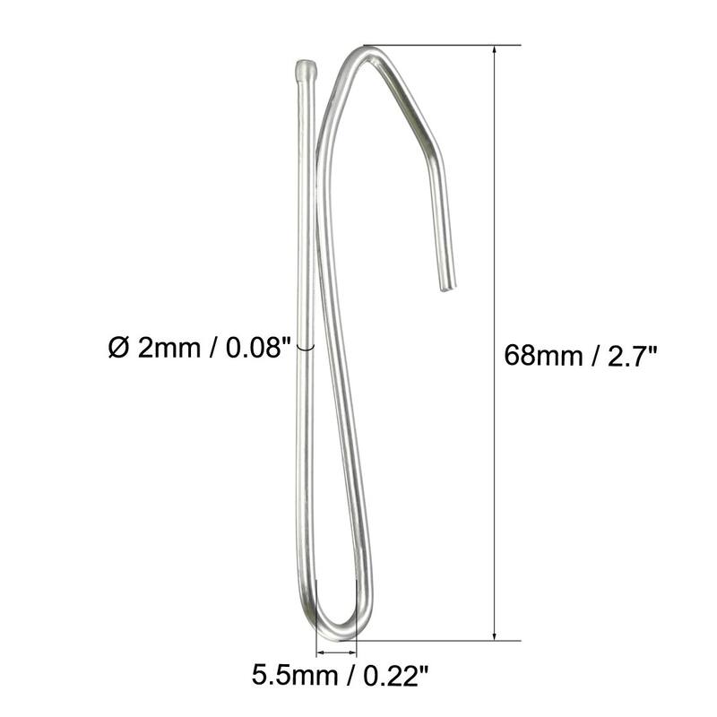 Curtain Hooks Pin-On Drapery Hook Zinc Plating Long Shanks 2.7" 30 Pcs - 30pcs