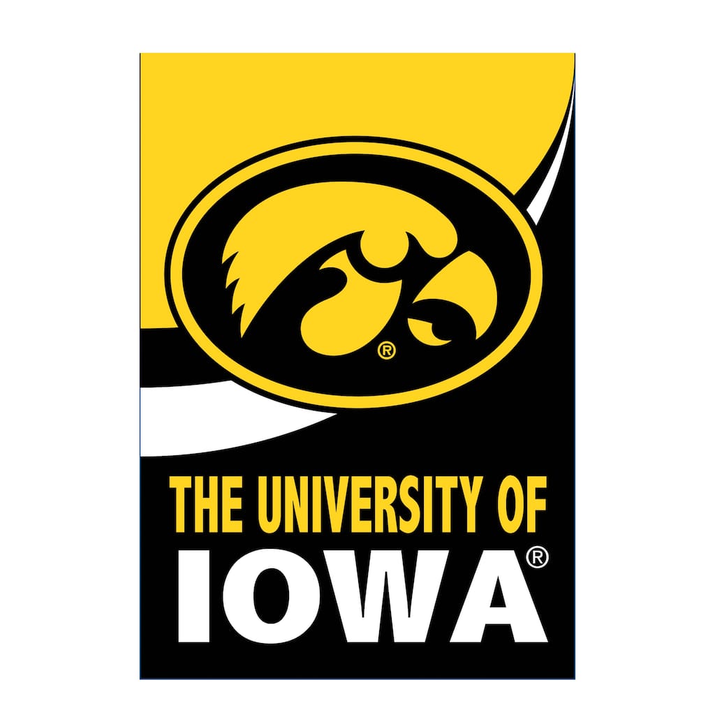 University of Iowa Burlap Flag House Size