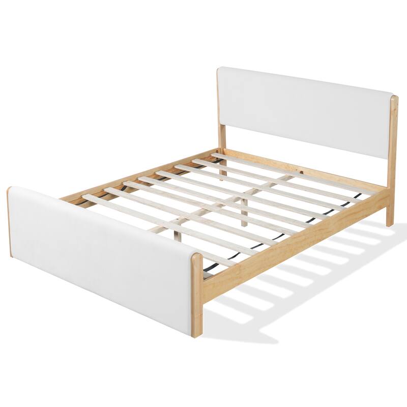 Christopher Knight Home - Mapleton Contemporary Wood Upholstered Panel Bed with Padded Headboard and Footboard