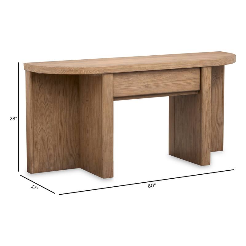 Magnussen Home Hayden Golden Oat Demilune Sofa Table - 60''W x 17''D x 28''H