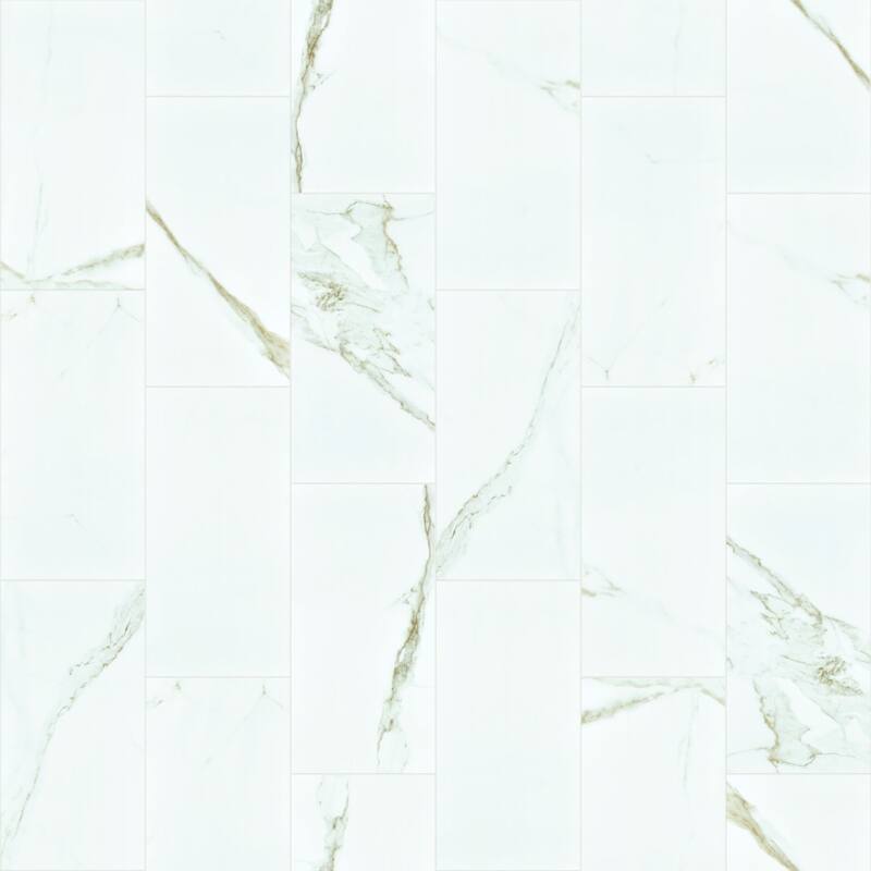 Shaw Casino - 12" x 24" Rectangle Floor Tile - Polished Marble Visual - Calacatta