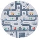 preview thumbnail 2 of 3, SAFAVIEH Tacoma Kids Jani Kids & Tween Rug 5' Round - Ivory/Grey