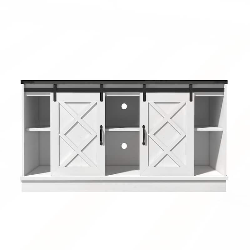 58inch Entertainment Center with Sliding Barn Door