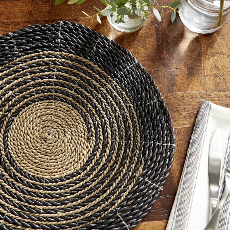 Dried Plant Place Setting Accessories - Set of 4 Black or Light Brown - Roche River Decor