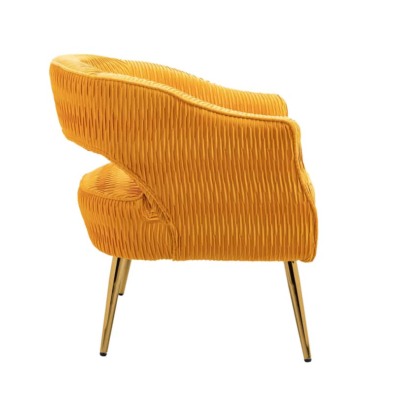 Contemporary Upholstered Ruffle Accent Chair