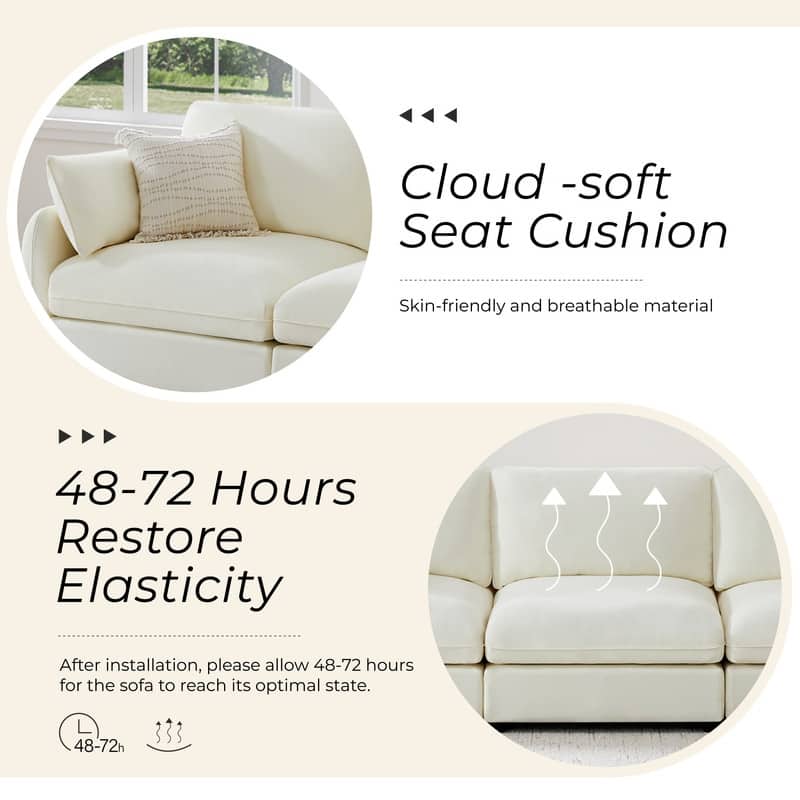 Spruce & Spring Oversized Cloud Modular Sectional Couches for Living Room