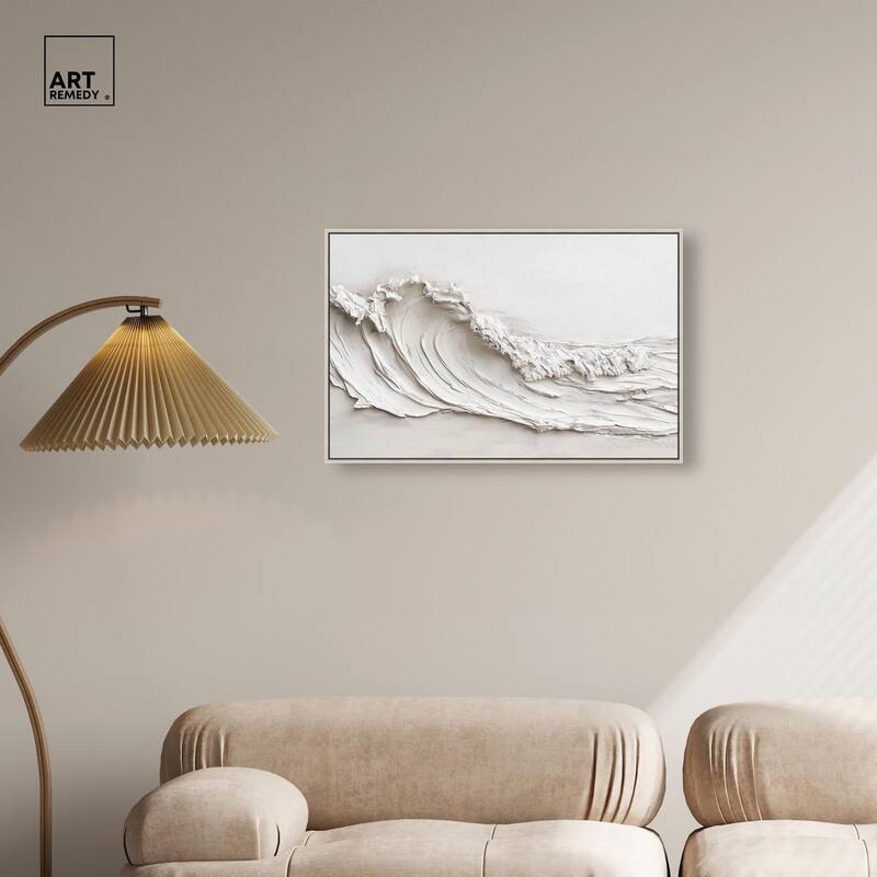 Wave on White Canvas by Art Remedy