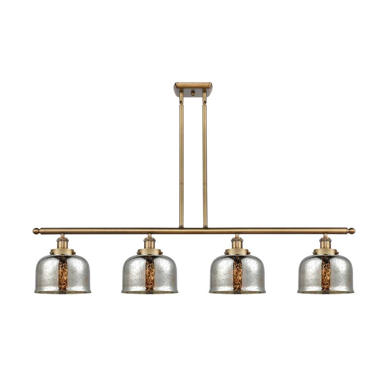 Innovations Lighting 916-4I-10-48-L Bell Linear Bell 4 Light 48" Wide - Brushed Brass / Silver Plated Mercury