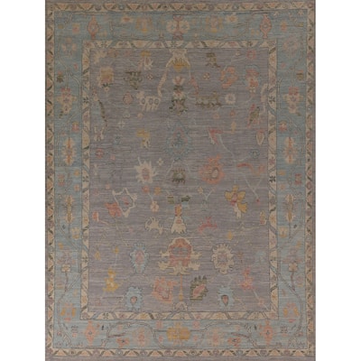 Oushak Turkish Area Rug Vegetable Dye Hand-Knotted Wool Carpet - 8'0" x 10'0"