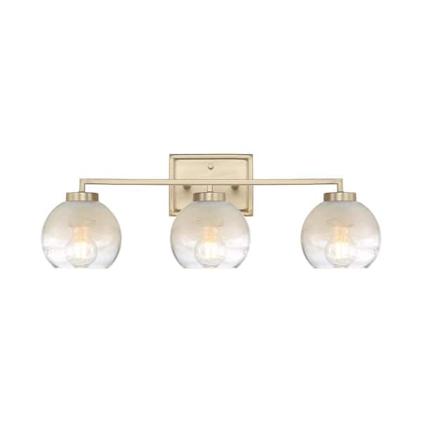slide 2 of 11, Golden Lighting 3094-BA3 Elliott 3 Light 25" Wide Vanity Light Brushed Champagne Bronze / Alabaster Glass