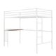 preview thumbnail 5 of 13, Twin Loft Bed with Built-in Desk and Guardrails, White