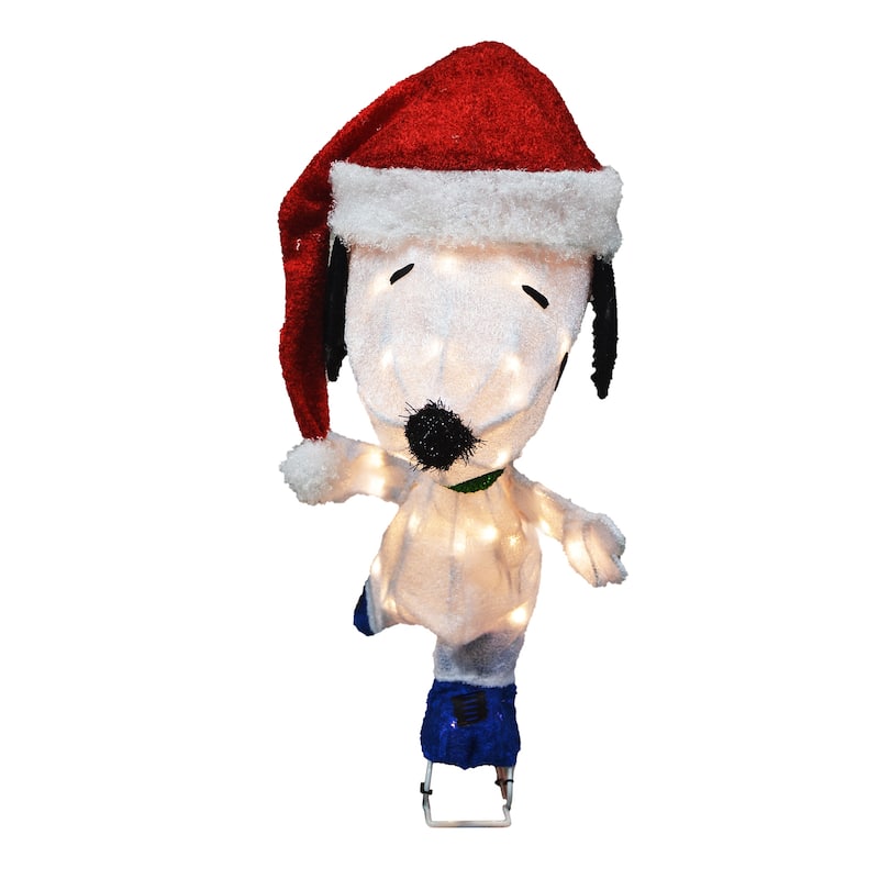 24" Peanuts LED 3D Pre-lit Yard Décor Skating Snoopy
