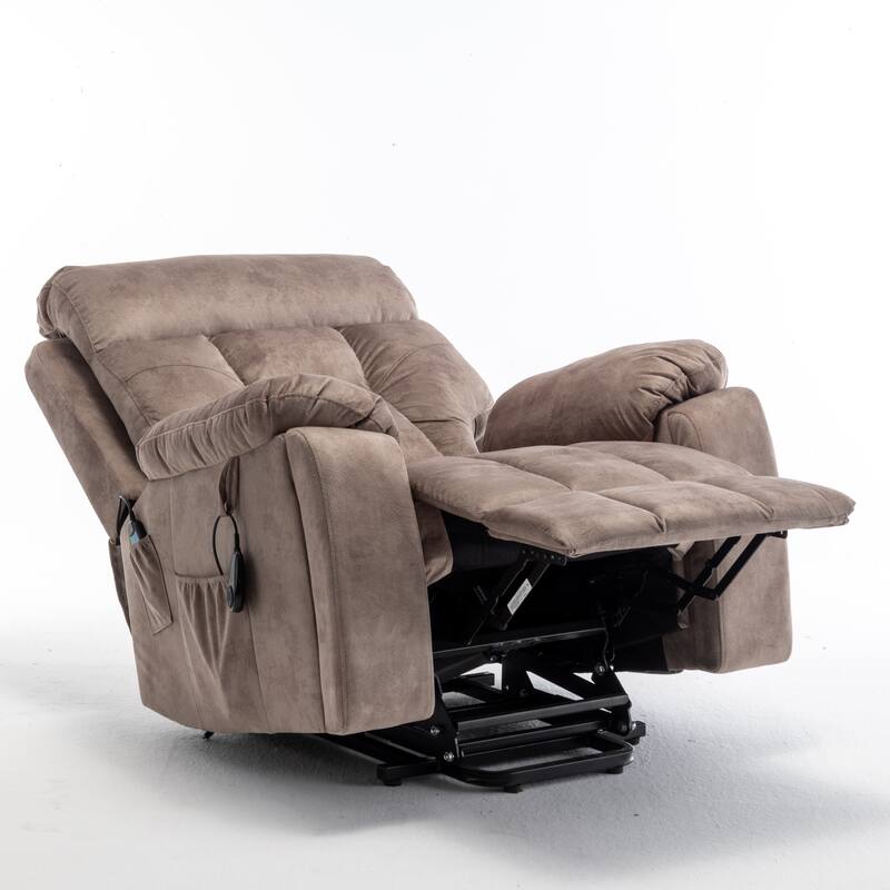 Power Lift Recliner Chair with Heat & Massage, Electric Lift Chair with Hidden Cup Holder, Oversized Lounge Sofa Chair