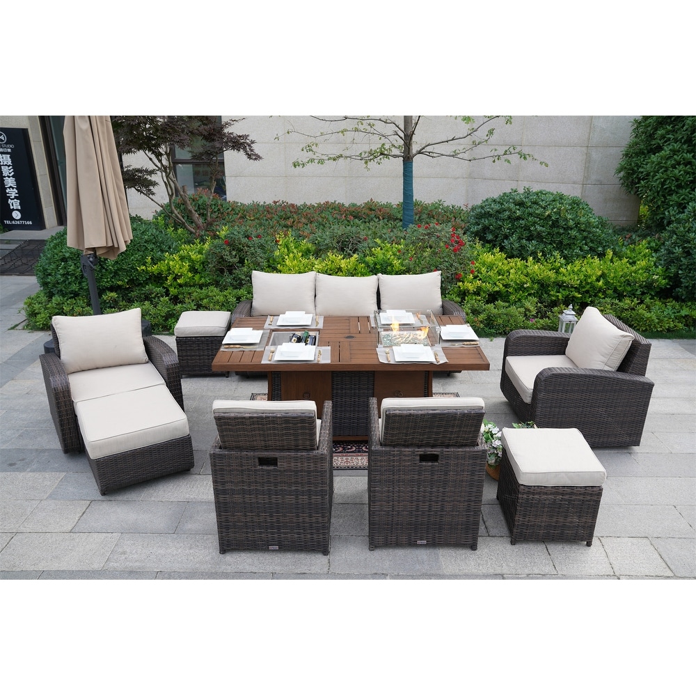 Fire pit and best sale ice bucket dining set