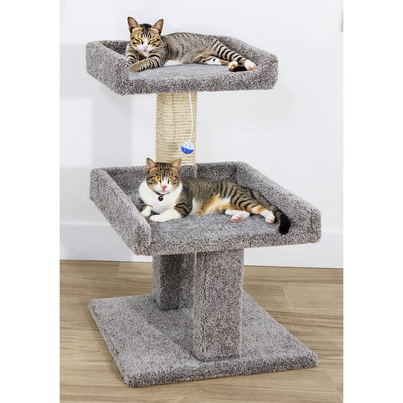 Spacious Elevated Cat Perch for Large Cats with Wide Lounging Platforms and Sturdy Scratch Posts