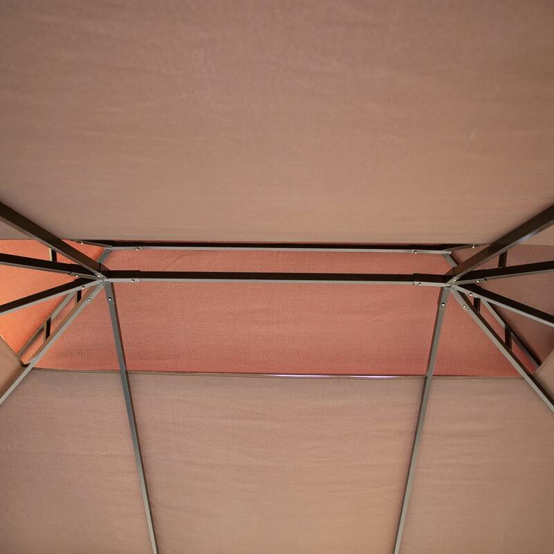 Outsunny 9.5' x 13 Patio Gazebo, Aluminum Frame for Outdoor, Coffee