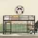 preview thumbnail 2 of 13, Black Twin Size Metal Loft Bed with Desk and Shelves for Kids, Teens, Girls, Boys