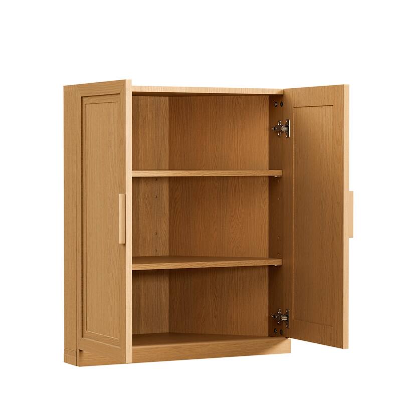 Corner Cabinet Wooden Corner Storage Organizer Cabinet with Adjustable Shelves