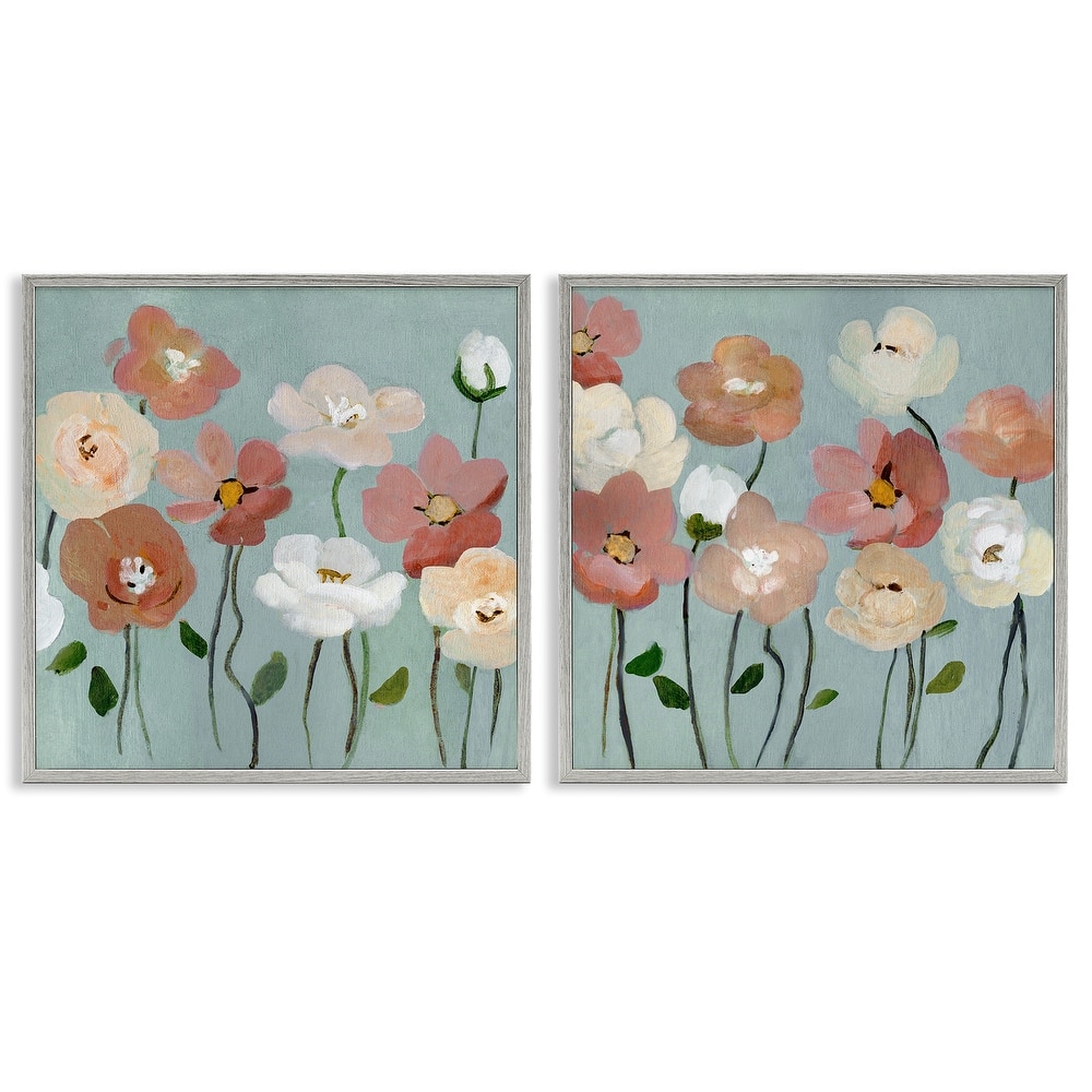 Stupell Budding Boho Blooms Framed Giclee Art Design By Charity Henderson (Set of 2)
