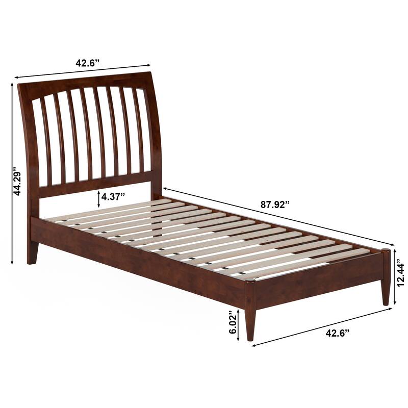 Orleans Solid Wood Low Profile Sleigh Platform Bed