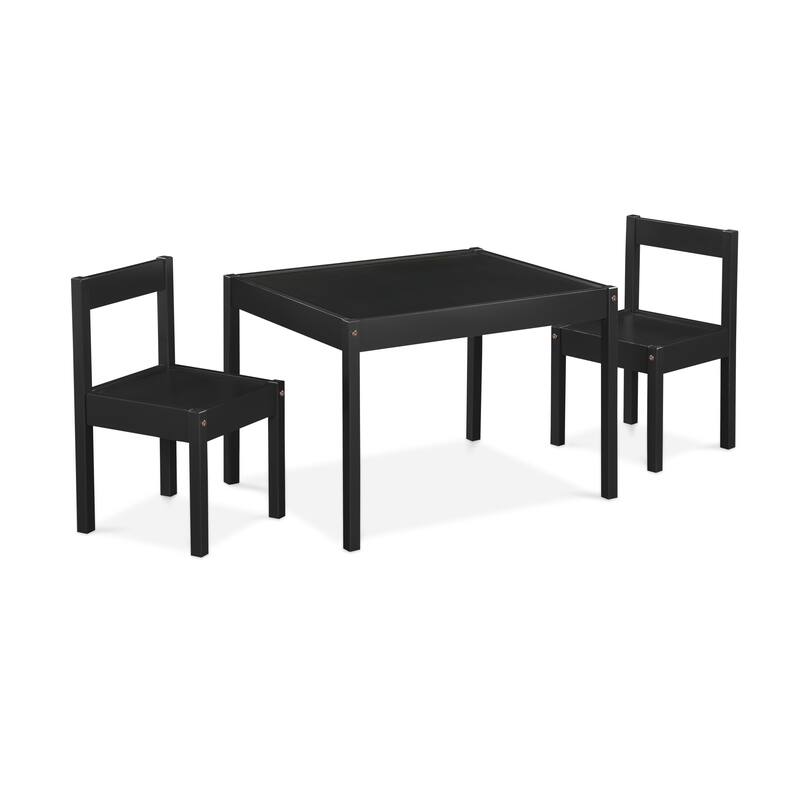 Olive & Opie Della 3-Piece Solid Wood Kids Table & Chair Set