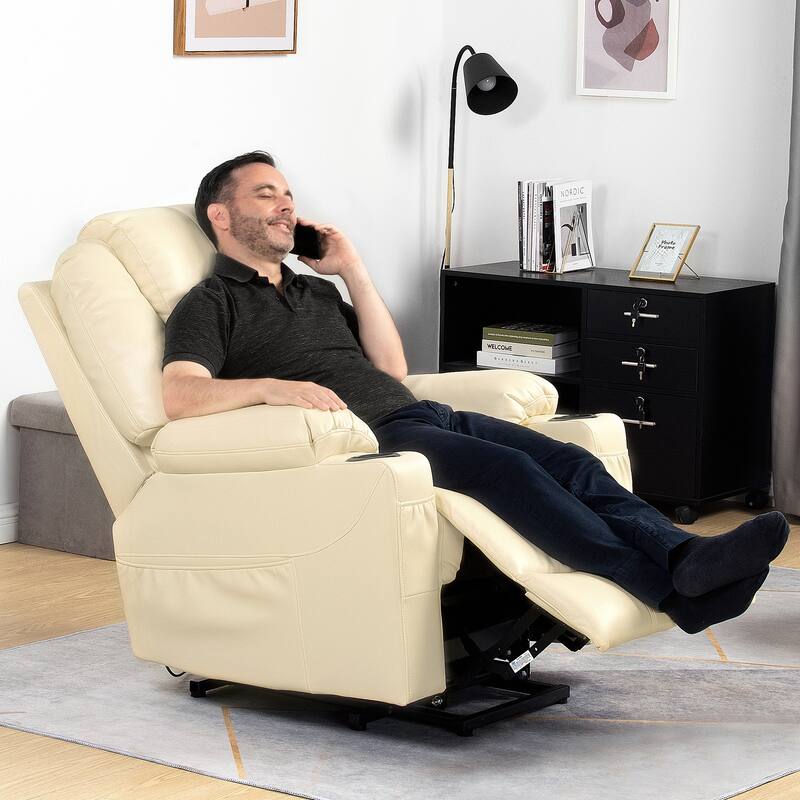 Moasis PU Massage Reclining Living Room Chair Power Lift Recliner Chair