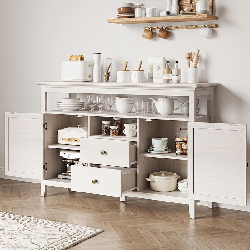 52.8'' Natural Rattan Bar Cabinet