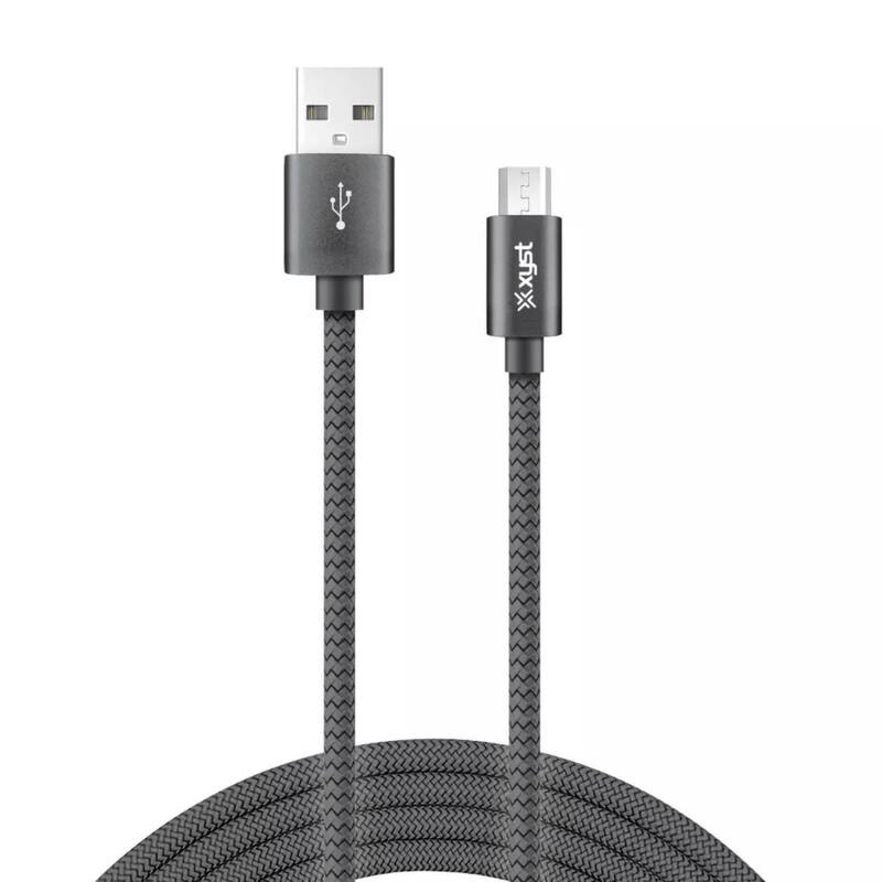 Xyst Charge and Sync USB to Micro USB Braided Cable 10Ft - Black