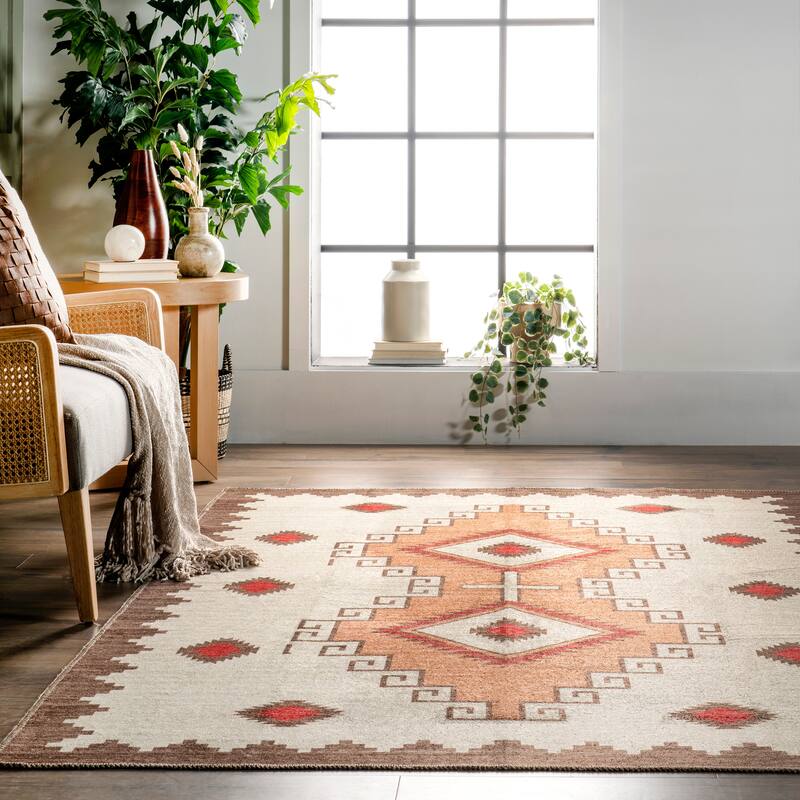 Nuloom Imelda SpinClean Aztec Machine Washable Area Rug